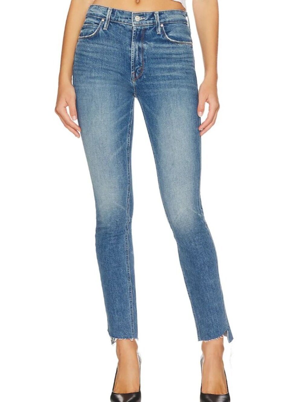 MOTHER The Mid Rise Dazzler Ankle Step Fray Something To Remember Size 23